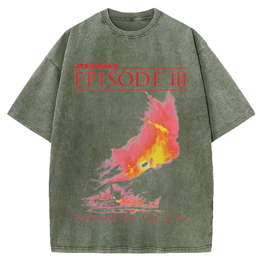 Star Wars Vintage Japanese Design Washed Crew Neck T-Shirt