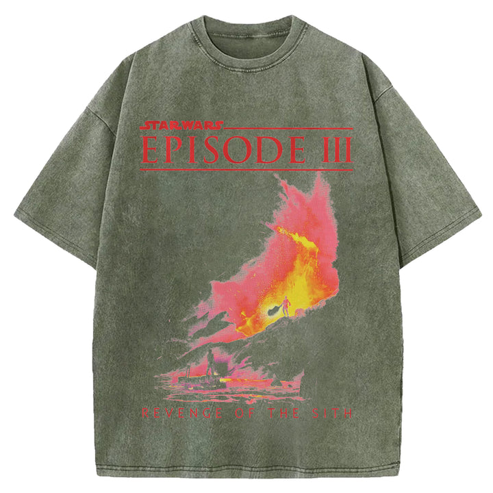Star Wars Vintage Japanese Design Washed Crew Neck T-Shirt