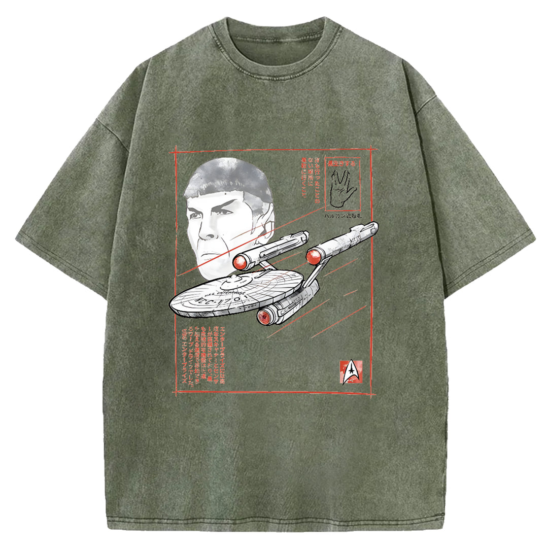Star Wars Vintage Japanese Design Washed Crew Neck T-Shirt
