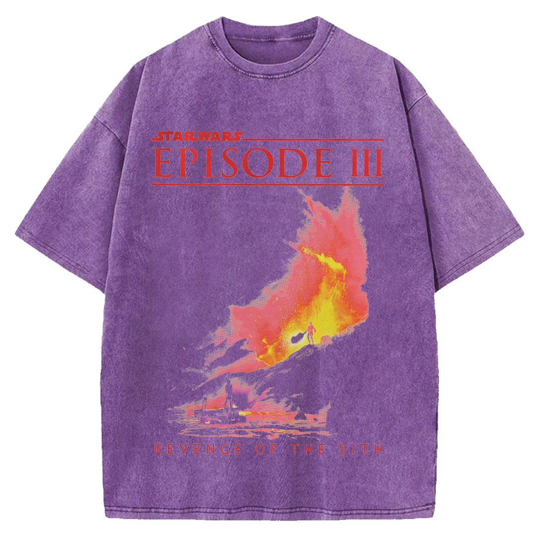 Star Wars Vintage Japanese Design Washed Crew Neck T-Shirt