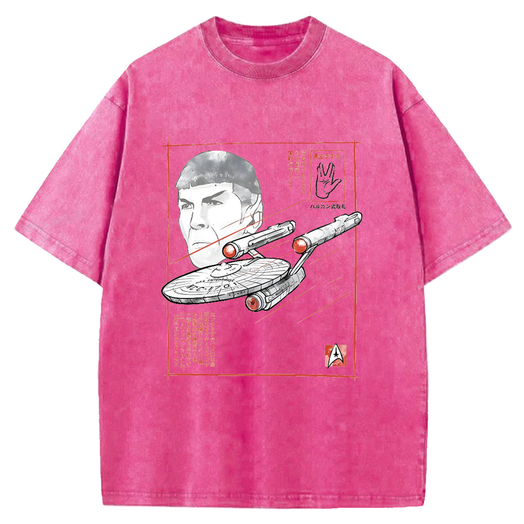 Star Wars Vintage Japanese Design Washed Crew Neck T-Shirt