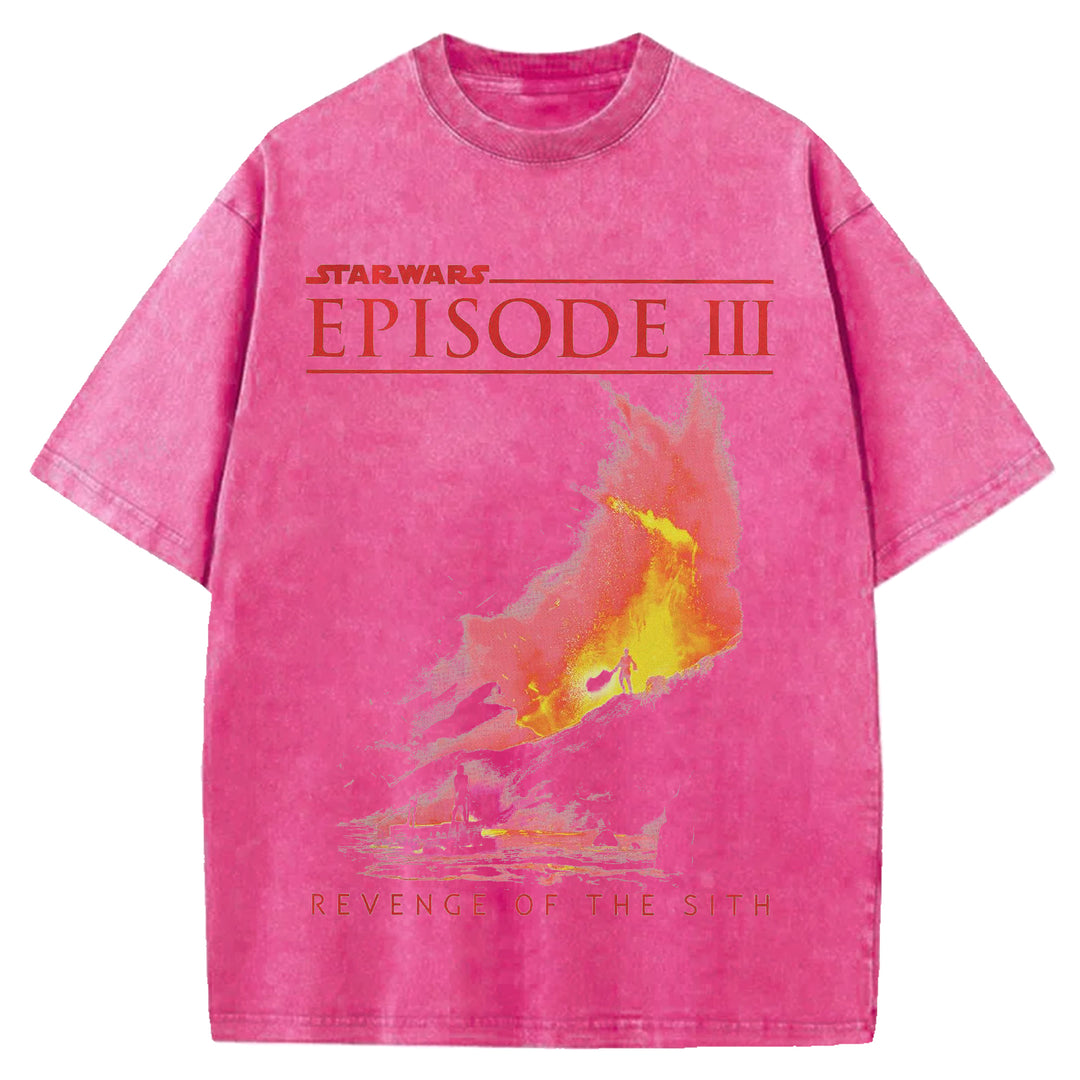 Star Wars Vintage Japanese Design Washed Crew Neck T-Shirt