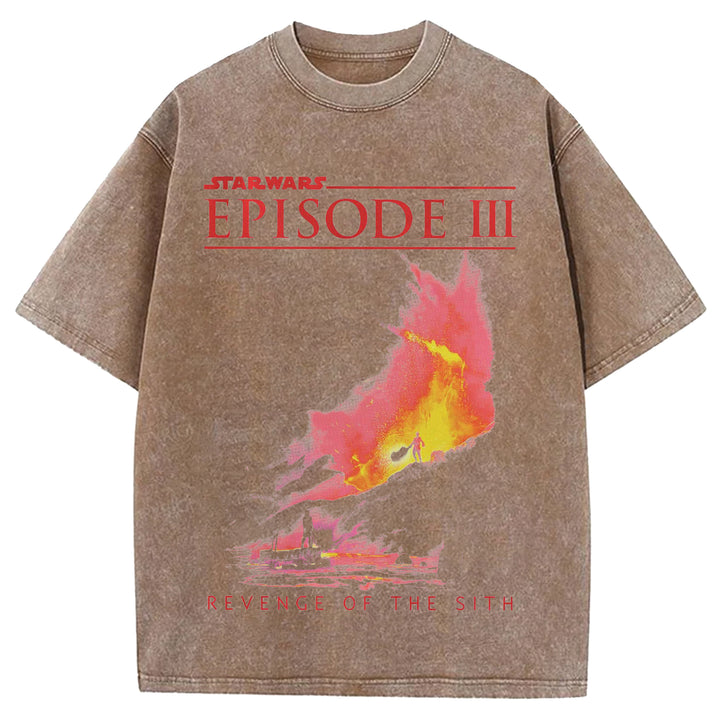 Star Wars Vintage Japanese Design Washed Crew Neck T-Shirt