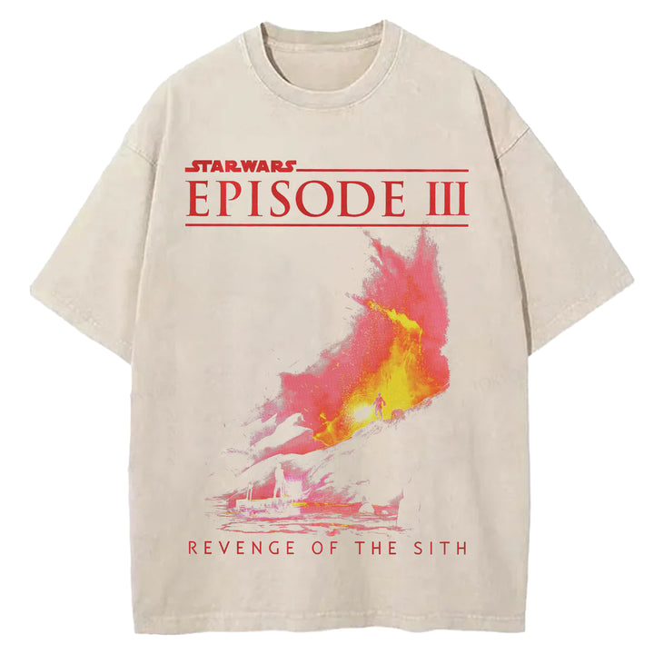 Star Wars Vintage Japanese Design Washed Crew Neck T-Shirt