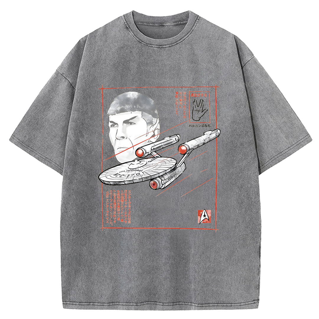Star Wars Vintage Japanese Design Washed Crew Neck T-Shirt