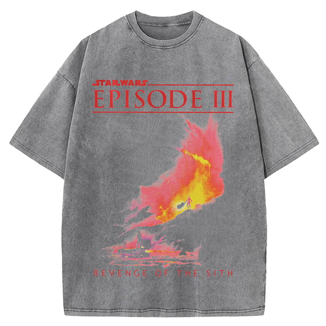 Star Wars Vintage Japanese Design Washed Crew Neck T-Shirt
