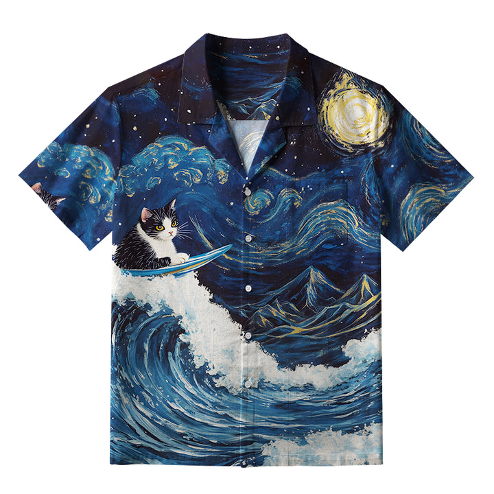 The Great Wave Off Cat Aloha Hawaiian Shirt
