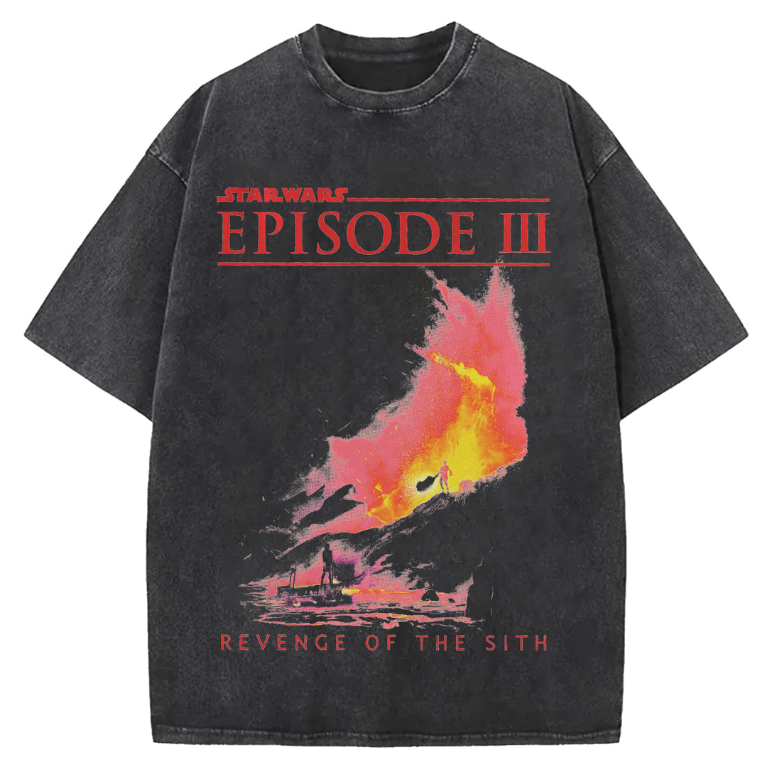 Star Wars Vintage Japanese Design Washed Crew Neck T-Shirt