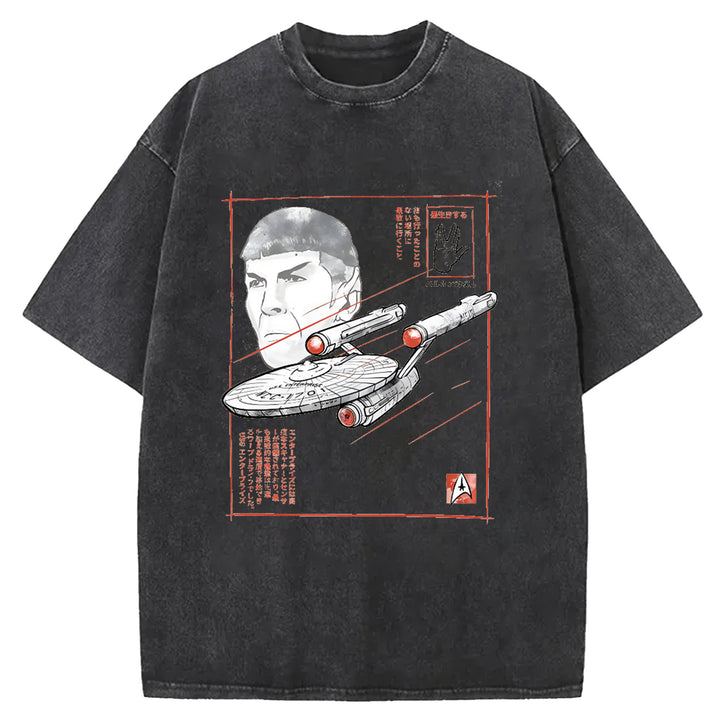 Star Wars Vintage Japanese Design Washed Crew Neck T-Shirt