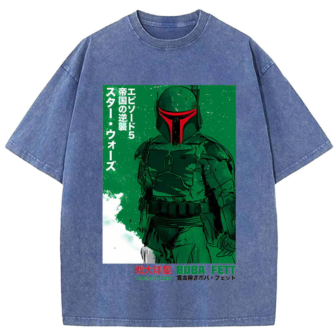 Star Wars Vintage Japanese Design Washed Crew Neck T-Shirt