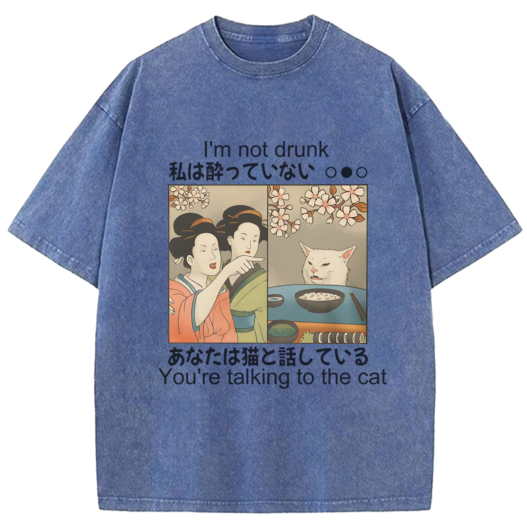 I'm Not Drunk Washed Crew Neck T-Shirt
