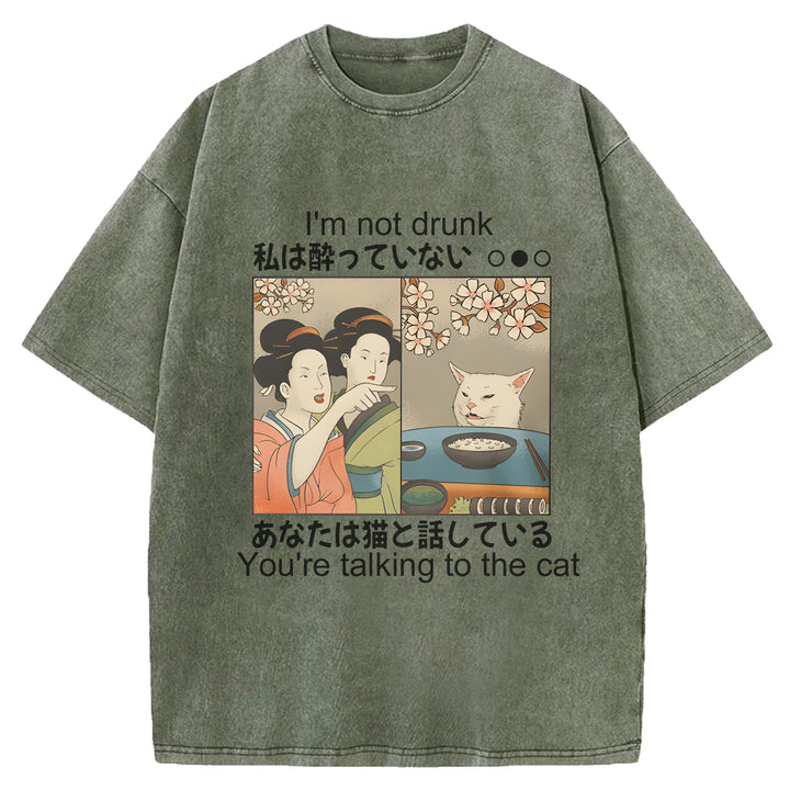 I'm Not Drunk Washed Crew Neck T-Shirt