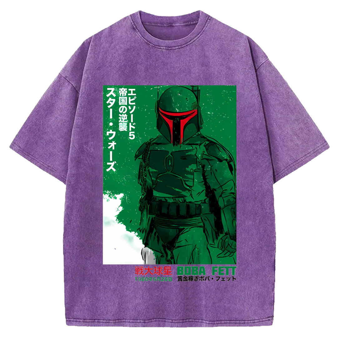 Star Wars Vintage Japanese Design Washed Crew Neck T-Shirt