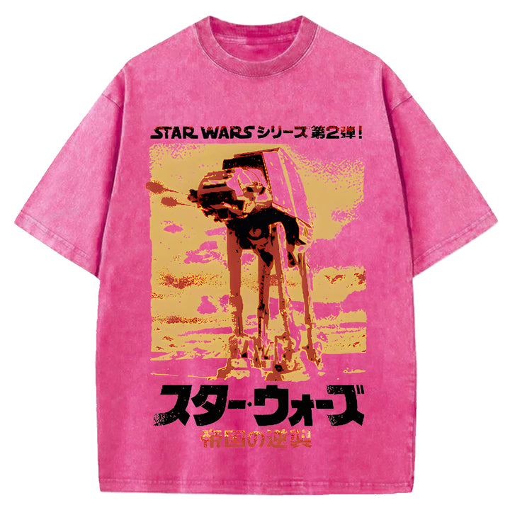 Star Wars Vintage Japanese Design Washed Crew Neck T-Shirt