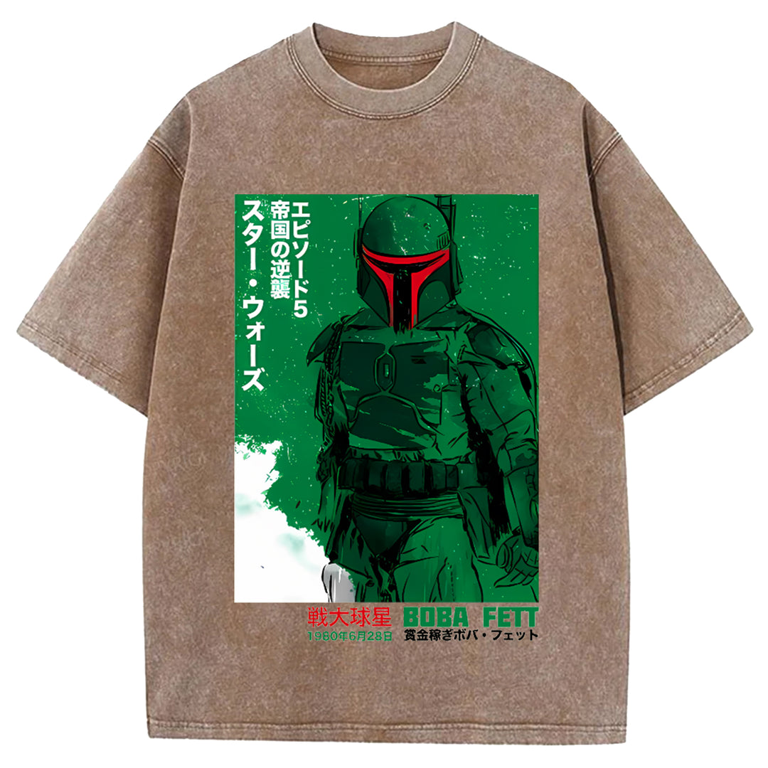 Star Wars Vintage Japanese Design Washed Crew Neck T-Shirt