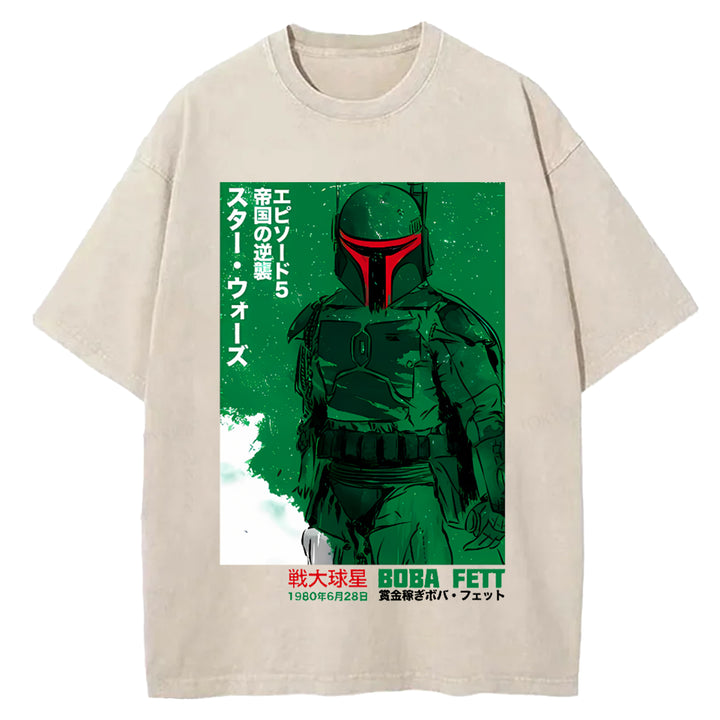 Star Wars Vintage Japanese Design Washed Crew Neck T-Shirt