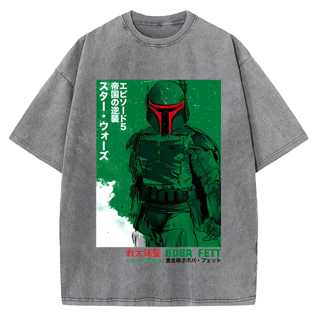 Star Wars Vintage Japanese Design Washed Crew Neck T-Shirt