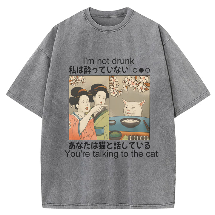I'm Not Drunk Washed Crew Neck T-Shirt