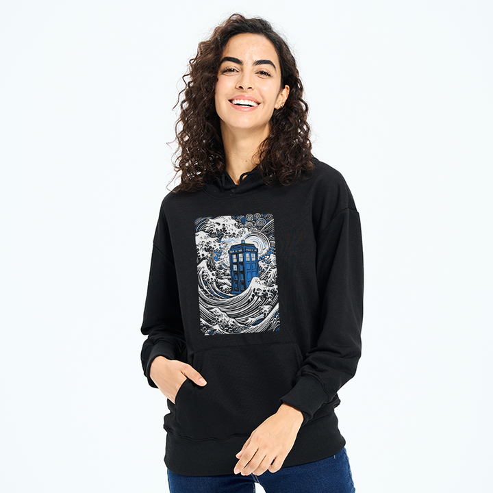 The Great Wave Off Tardis Classic Hoodie
