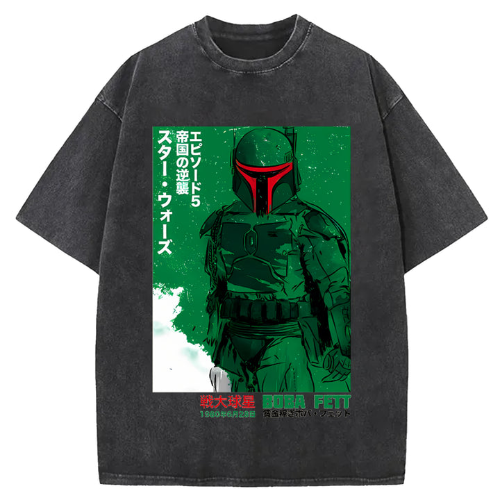 Star Wars Vintage Japanese Design Washed Crew Neck T-Shirt