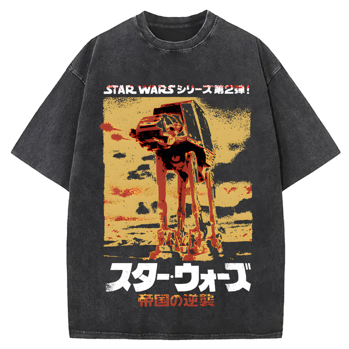 Star Wars Vintage Japanese Design Washed Crew Neck T-Shirt