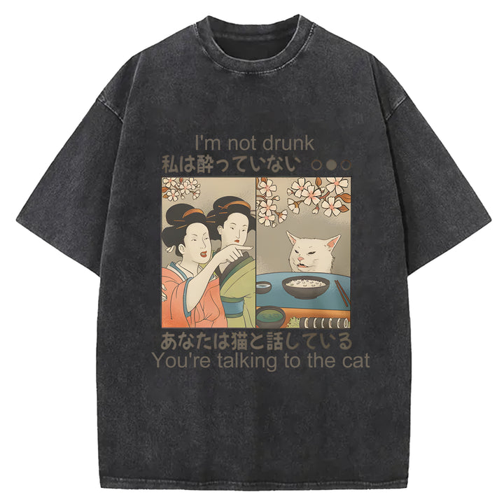 I'm Not Drunk Washed Crew Neck T-Shirt