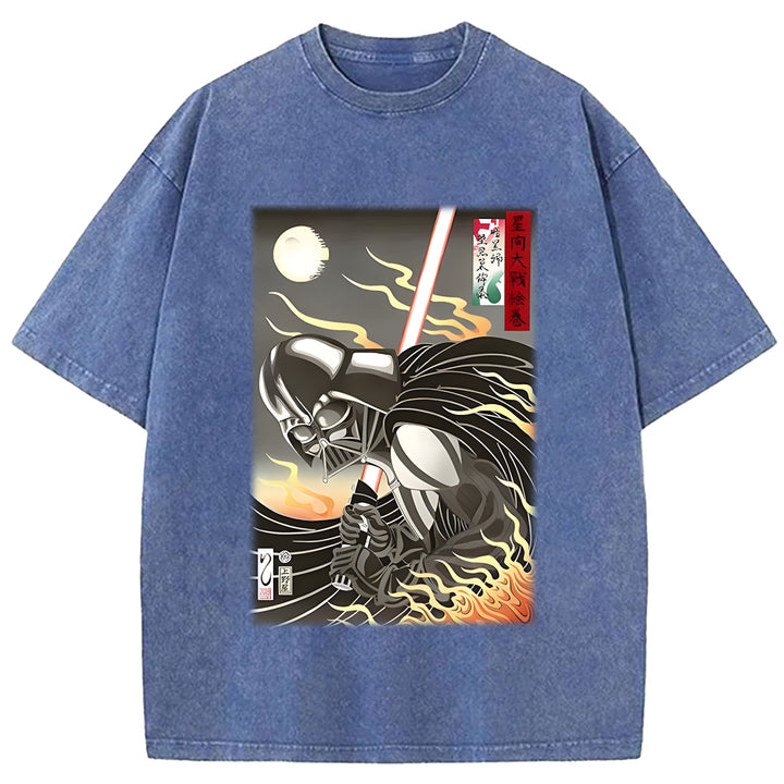 Star Wars Vintage Japanese Design Washed Crew Neck T-Shirt