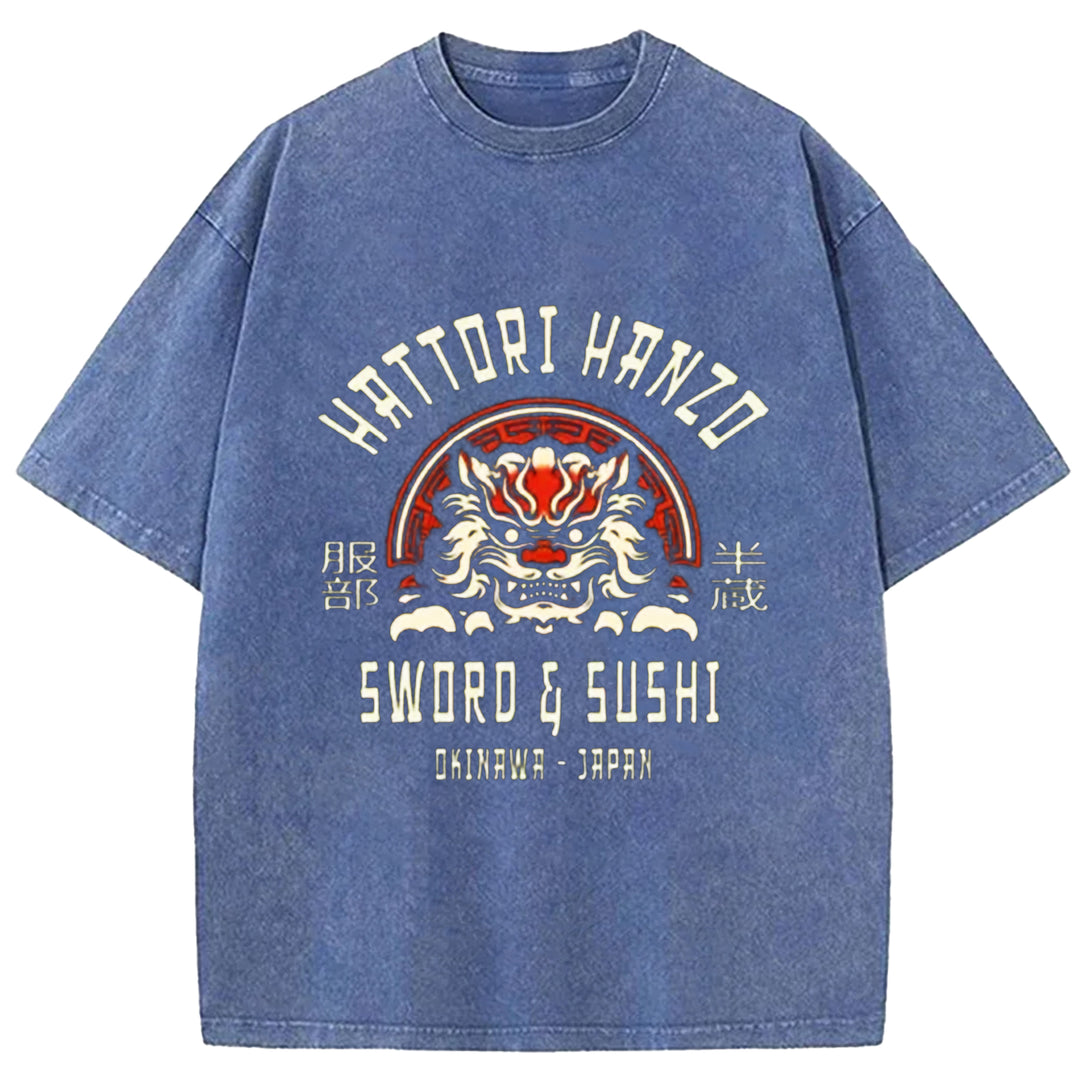 HATTORI HANZO Washed Crew Neck T-shirt
