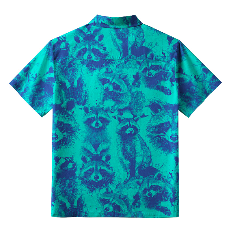 Playful Raccoon Frenzy Aloha Hawaiian Shirt