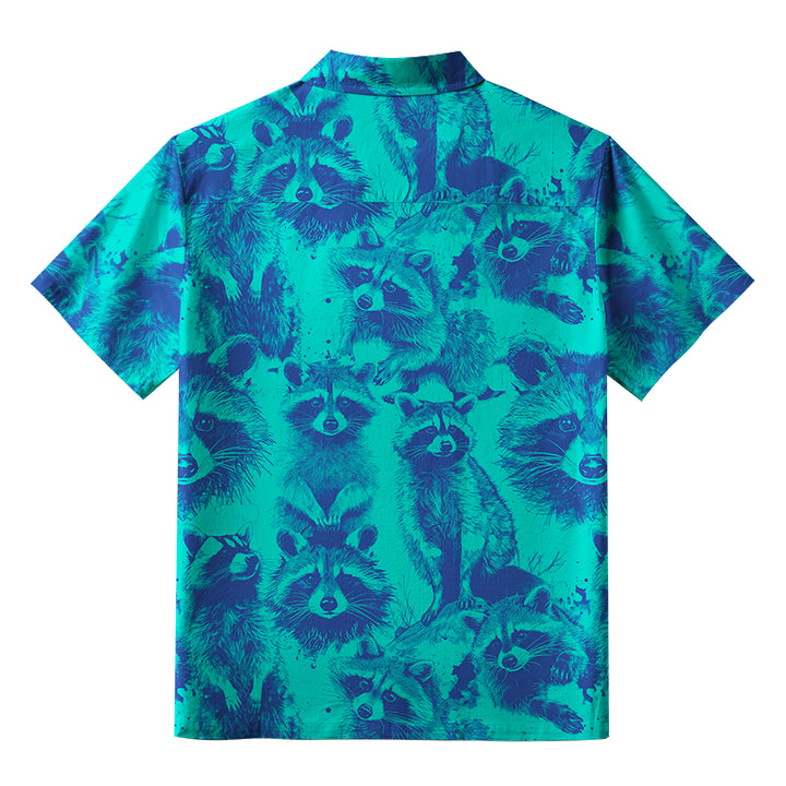 Playful Raccoon Frenzy Aloha Hawaiian Shirt