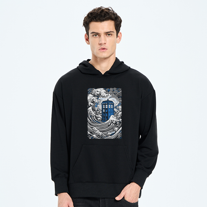 The Great Wave Off Tardis Classic Hoodie