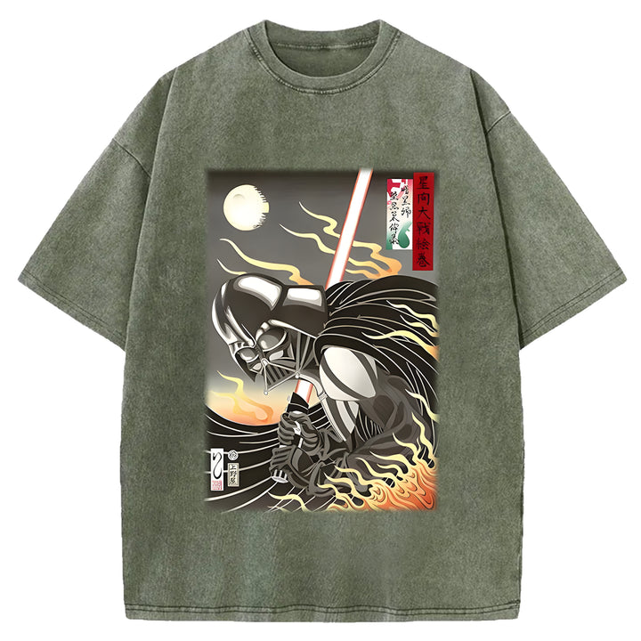 Star Wars Vintage Japanese Design Washed Crew Neck T-Shirt