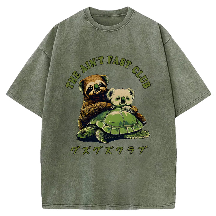 The Ain't Fast Club Washed Crew Neck T-Shirt