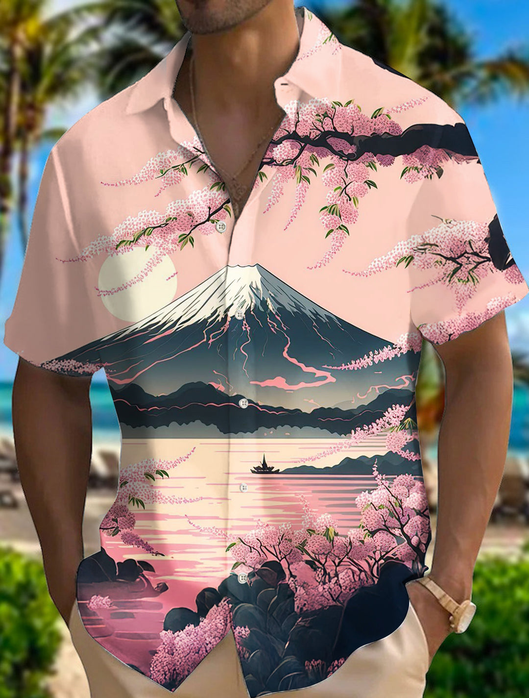 Sakura Mt.Fuji Hawaiian Shirt