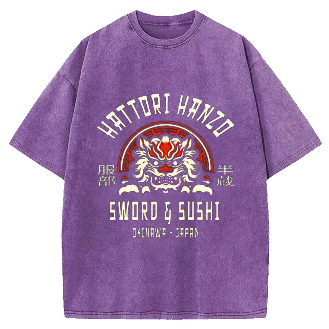 HATTORI HANZO Washed Crew Neck T-shirt