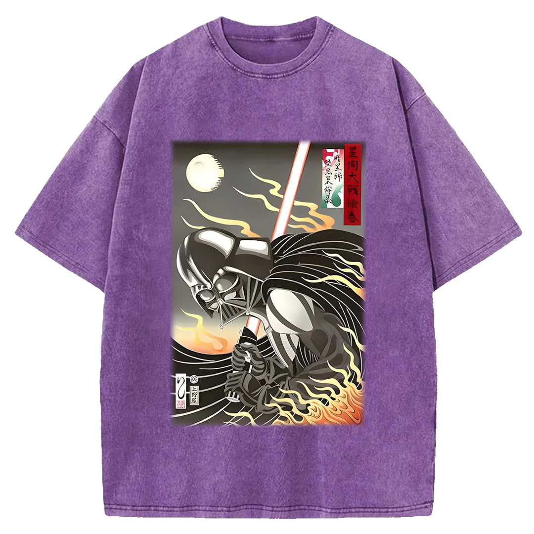 Star Wars Vintage Japanese Design Washed Crew Neck T-Shirt