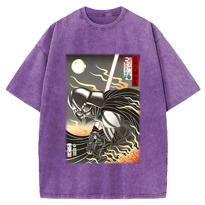 Star Wars Vintage Japanese Design Washed Crew Neck T-Shirt