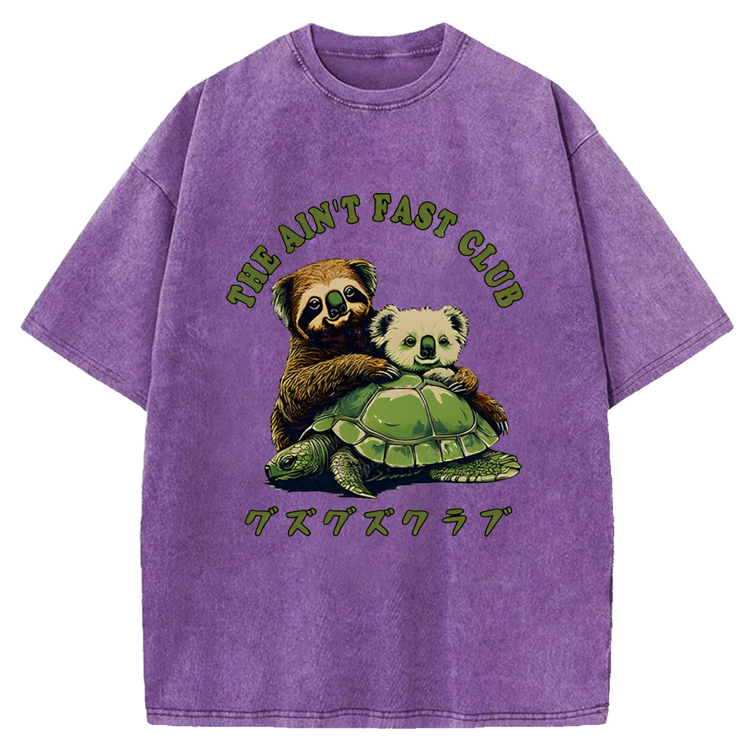 The Ain't Fast Club Washed Crew Neck T-Shirt