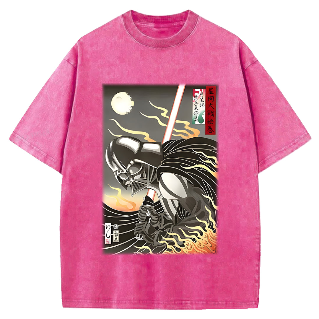 Star Wars Vintage Japanese Design Washed Crew Neck T-Shirt