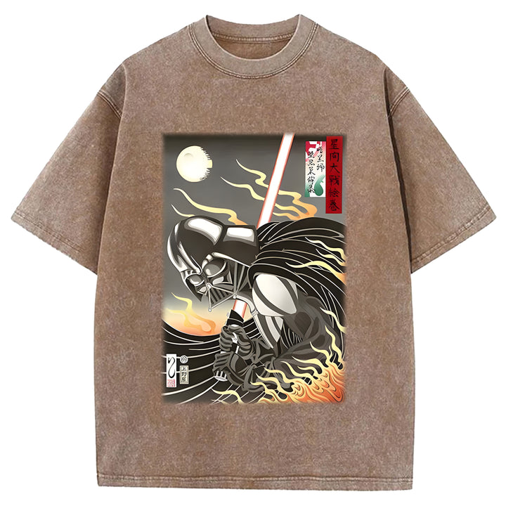 Star Wars Vintage Japanese Design Washed Crew Neck T-Shirt