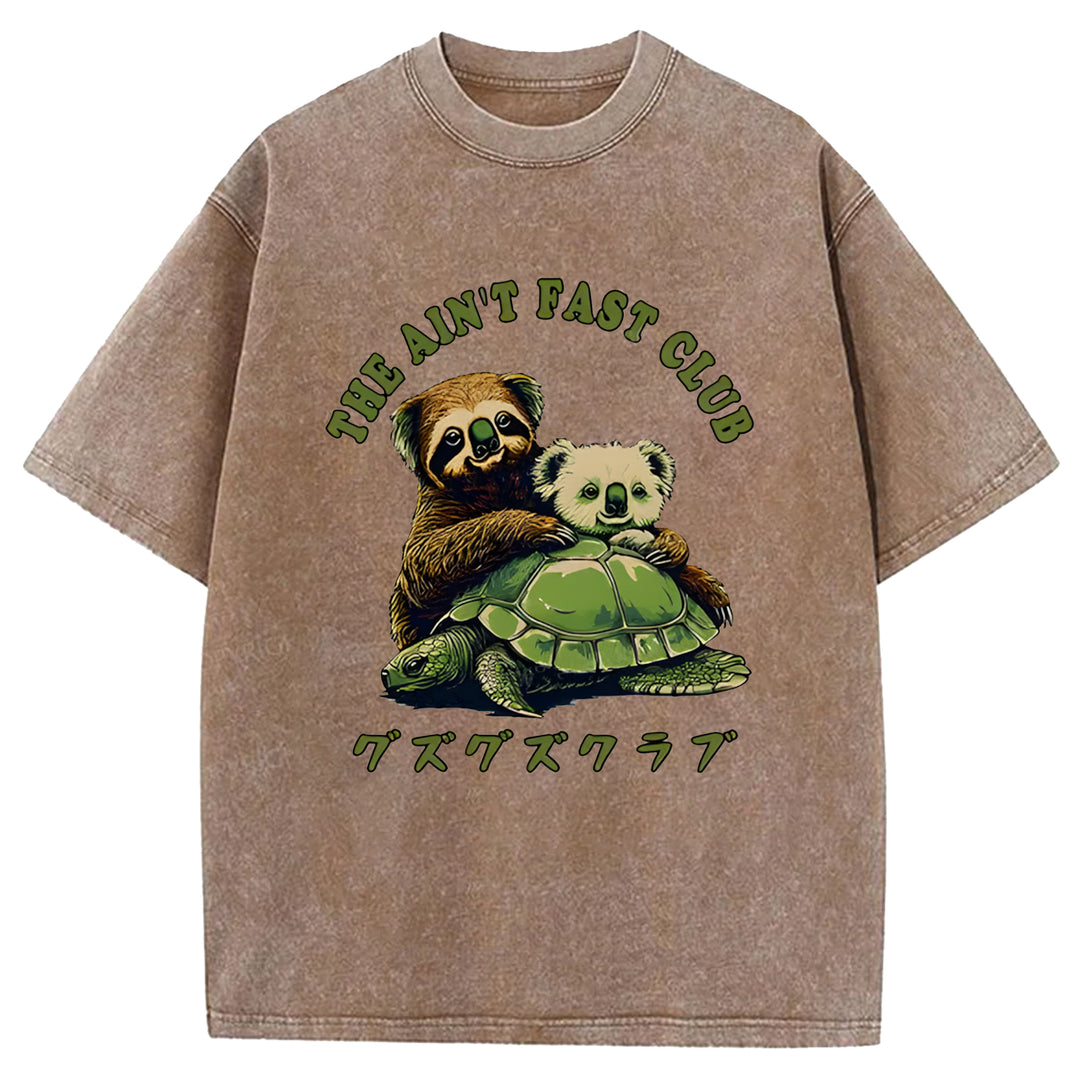 The Ain't Fast Club Washed Crew Neck T-Shirt