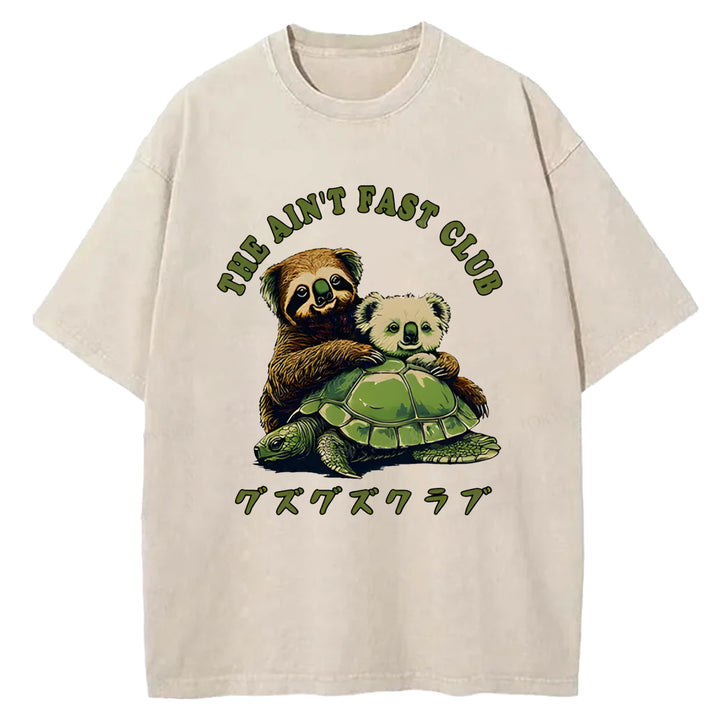 The Ain't Fast Club Washed Crew Neck T-Shirt