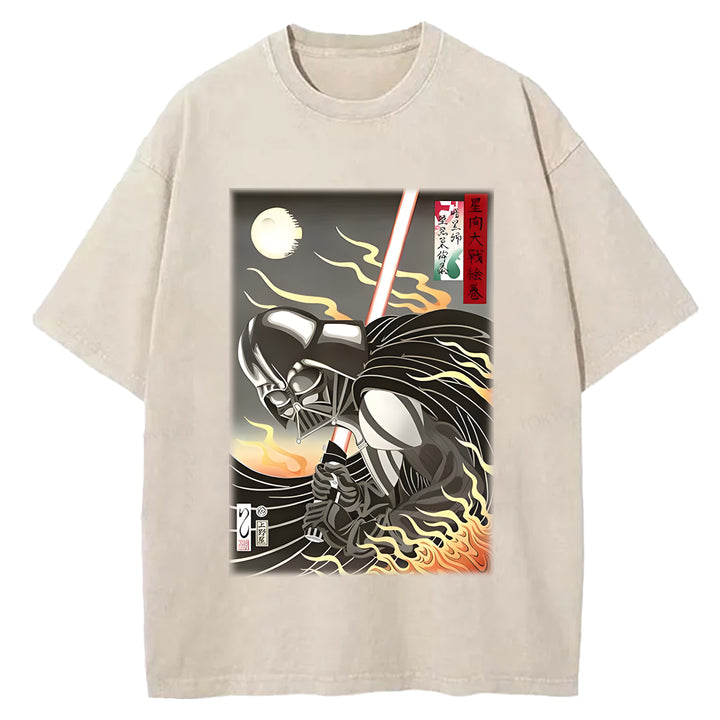 Star Wars Vintage Japanese Design Washed Crew Neck T-Shirt