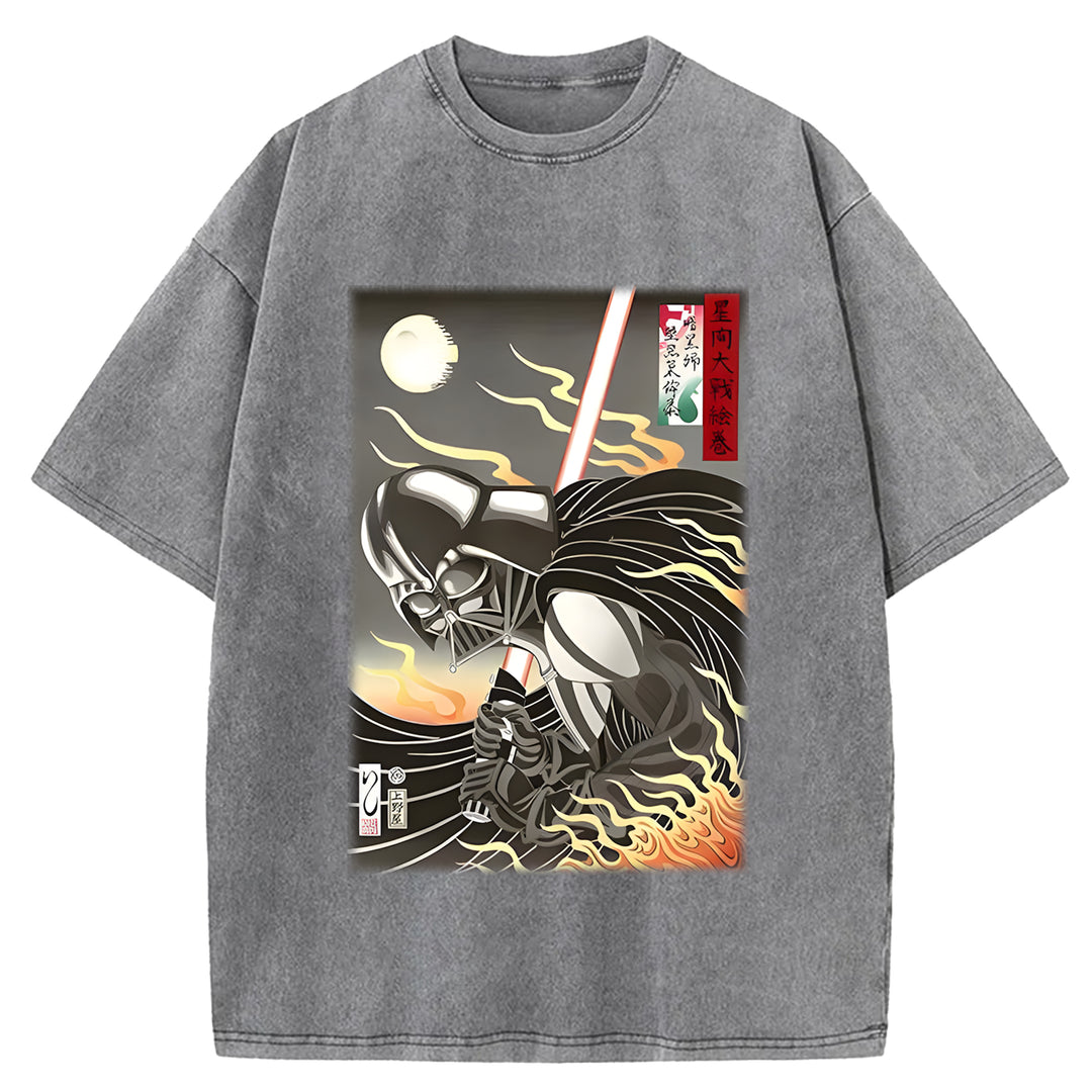 Star Wars Vintage Japanese Design Washed Crew Neck T-Shirt