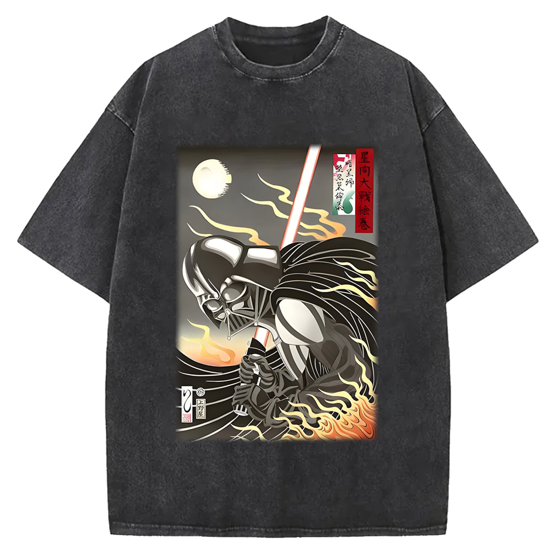 Star Wars Vintage Japanese Design Washed Crew Neck T-Shirt