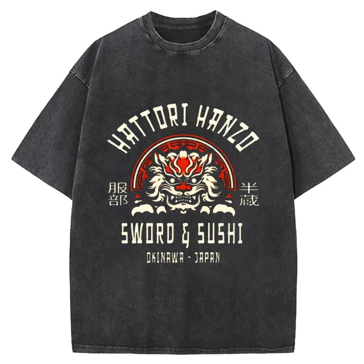 HATTORI HANZO Washed Crew Neck T-shirt