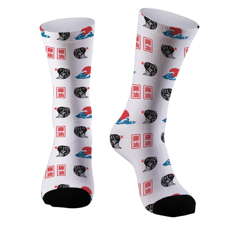 Japanese Soy Sauce And Wave Socks