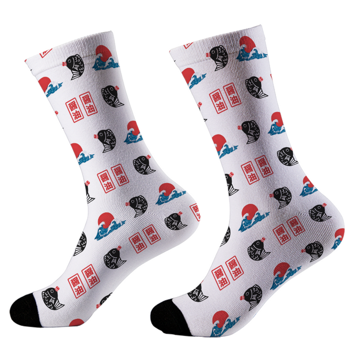 Japanese Soy Sauce And Wave Socks