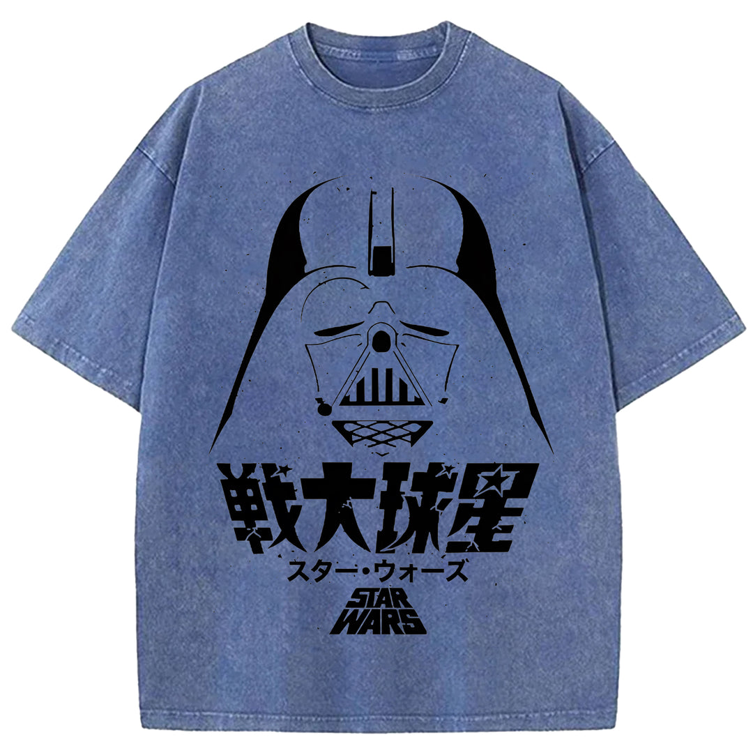 Star Wars Vintage Japanese Design Washed Crew Neck T-Shirt