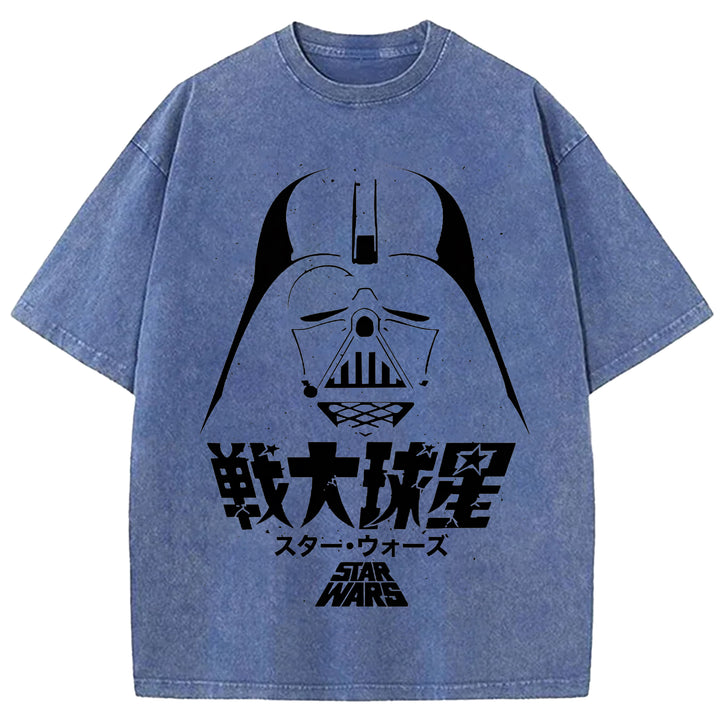 Star Wars Vintage Japanese Design Washed Crew Neck T-Shirt